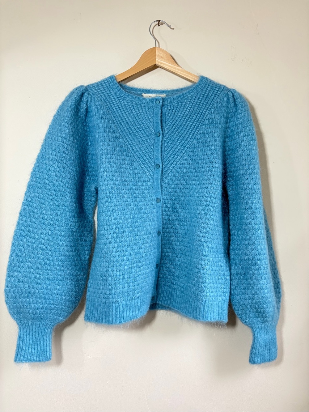 Sezane Light Blue Button-Up Knit Cardigan - Picture 6 of 8
